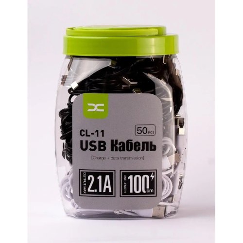 Кабель DC USB to Type-c (CL-11) 1M, Black/White