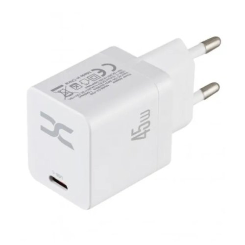 Мережевий зарядний пристрій DC 2в1 Type-C PD 45W (CA-F09) Білий
