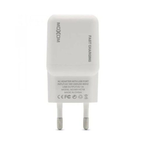 Мережевий зарядний пристрій MOXOM 2в1 micro 1USB 1A Fast Charging (MX-HC118) Білий