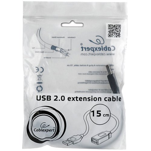 Кабель USB-подовжувач AMAF, 15см, Cablexpert (CCP-USB2-AMAF-0.15M)