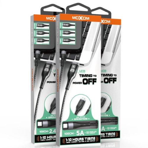 Кабель MOXOM USB to micro (MX-CB39) LED Button, Black