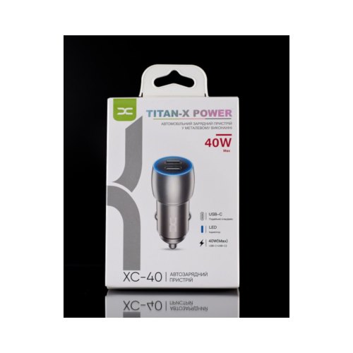 АЗП DC 2xPD 40W (XC-40) Metal темно-сірий