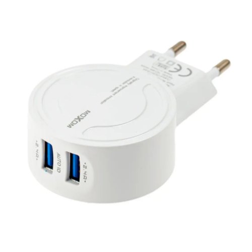 Мережевий зарядний пристрій MOXOM 2в1 Type-C 2USB 2.4A (MX-HC04) Білий