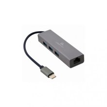 Адаптер Cablexpert Type-C - Gigabit Ethernet + хаб 3xUSB 3.1 Gen1 (A-CMU3-LAN-01)