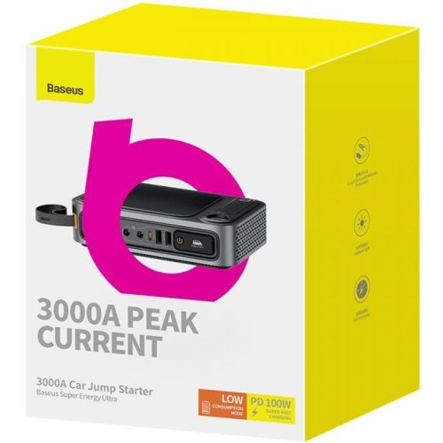 Пусковий пристрій Baseus Super Energy Ultra Jump Starter 3000A Cluster Black