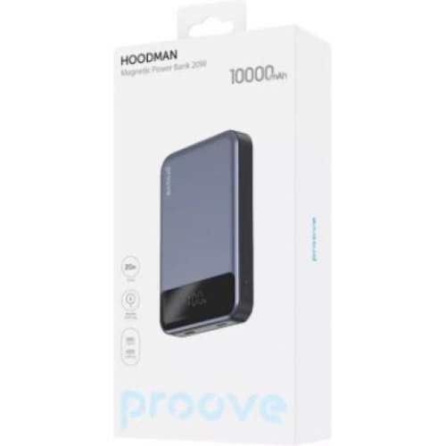 Зовнішній акумулятор Power Bank Proove Hoodman Magnetic 20W 10000mAh Grey