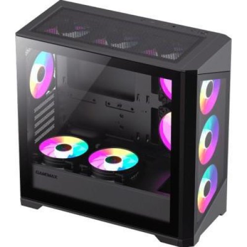 Корпус без БЖ, GameMax Destroyer TG Black, MicroATX, Mini-ITX