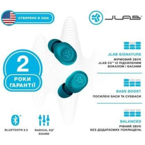 Навушники бездротові, JLab JBuds Mini True Wireless Earbuds Aqua