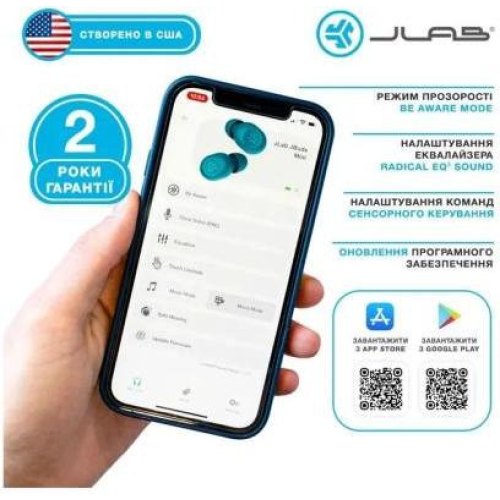 Навушники бездротові, JLab JBuds Mini True Wireless Earbuds Aqua