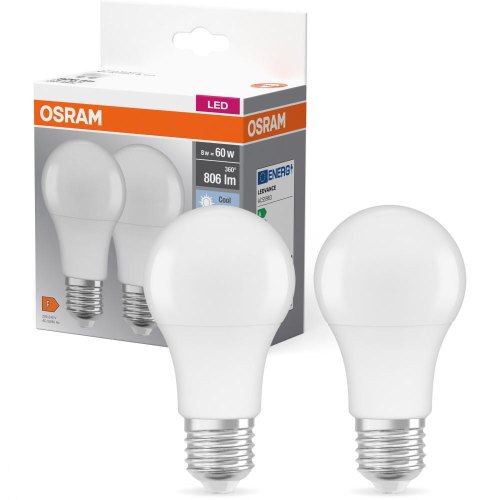 Набір ламп 2шт OSRAM LED E27 8.5Вт 4000К 806Лм A60