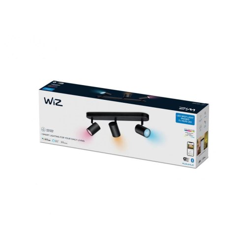 Світильник точковий накладний розумний WiZ IMAGEO Spots, 3х5W, 2200-6500K, RGB, Wi-Fi, чорний