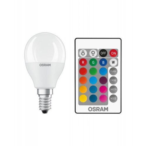 Лампа OSRAM LED Е14 RGB 5.5Вт 2700K пульт ДУ Р45 STAR