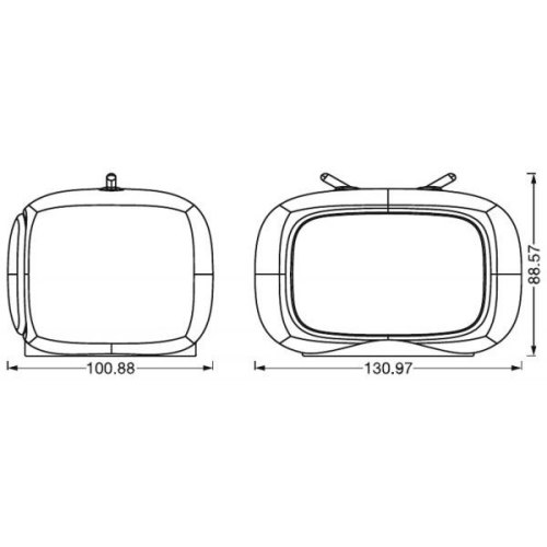 Cвітильник нічник з акумулятором LEDVANCE&160;NIGHTLUX TOUCH Retro TV 2.5Вт 3000К  20Лм 1200мА•год RGBW USB-A > microUSB білий