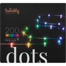 Гірлянда Smart LED Twinkly Dots Lights RGB 200 Gen II, IP44, 10м, кабель прозорий