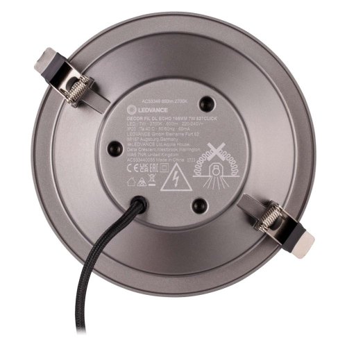 Світильник даунлайт LEDVANCE Decor Filament Echo 7Вт 650Лм 2700K 166мм сірий