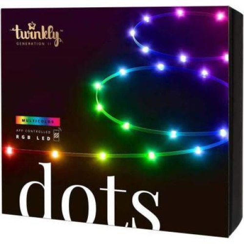 Гірлянда Smart LED Twinkly Dots Lights RGB 400 Gen II, IP44, 20м, кабель прозорий
