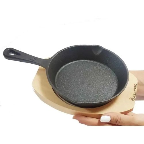 Сковорода чавунна з сервер. дошкою MasterPro Cook & share, 15.8см, 2 пред. (BGMP-3803-4)