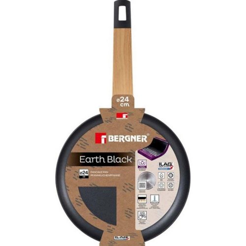 Сковорода длямлинців Bergner Earth black, 24см (BG-34626-BK)