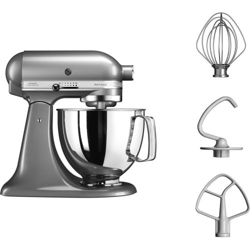 Кухонна машина KitchenAid Artisan, 4.8л, з відкидним блоком, срібляста (5KSM125ECU)