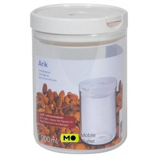 Ємність для зберігання сипучих KELA Arik, біла, 0.9л, 10.5х15см (12105)