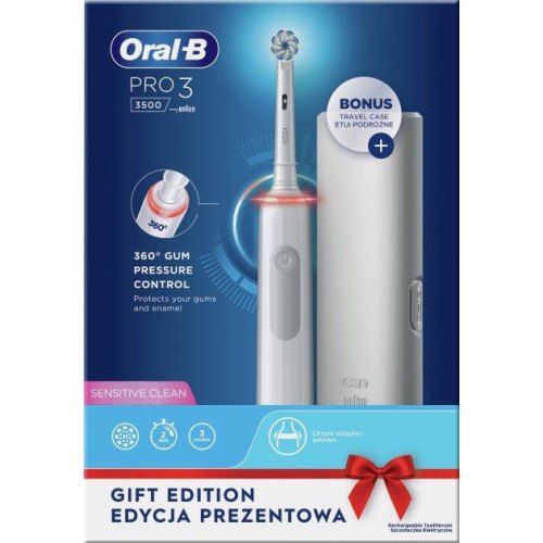 Зубна щітка BRAUN Oral-B PRO3 3500 D505.513.3X WT Gift Edition
