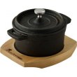 Каструля чавунна з кришкою міні з сервер. дошкою MasterPro Cook & share, 10см, 0.16л (BGMP-3804-4)
