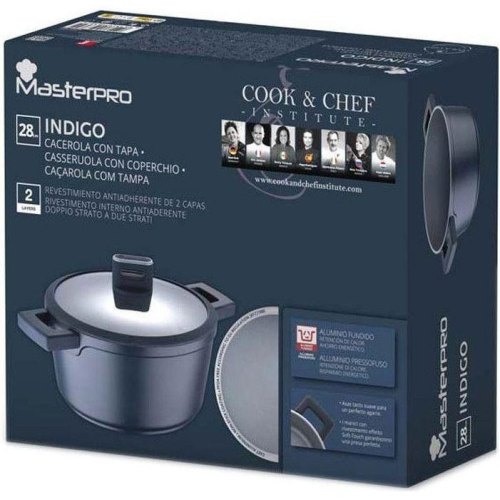 Каструля MasterPro Indigo, 28см, 3л, з кришкою (BGMP-7980)