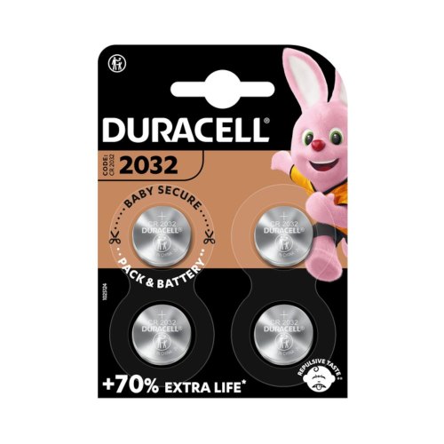 Батарейки літієві спец. Duracell 2032 3V (DL2032/CR2032) тип «монета», 4 шт. (5000394071780)