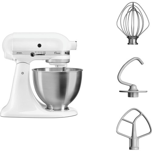 Кухонна машина KitchenAid CLASSIC 5K45SSEWH 4.3л з відкидним блоком, білий