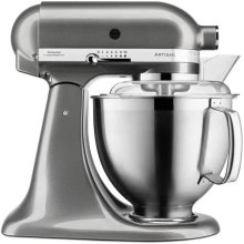 Кухонна машина KitchenAid Artisan, 4.8л, з відкидним блоком, срібний медальйон (5KSM185PSEMS)