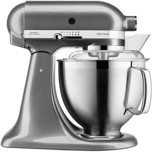 Кухонна машина KitchenAid Artisan, 4.8л, з відкидним блоком, срібний медальйон (5KSM185PSEMS)