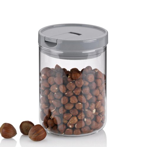 Ємність для зберігання сипучих KELA Arik, біла, 1.2л, 10.5х19см (12106)