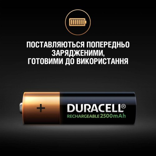 Акумулятори Duracell Recharge Turbo AA 2500 мА·г, 4 шт. (5000394057203)