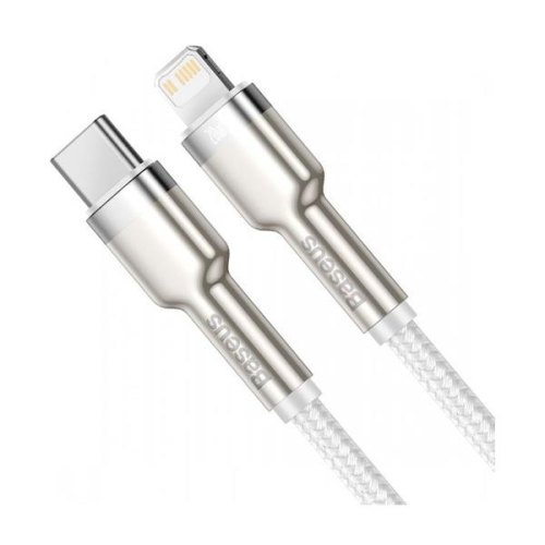 Кабель Baseus Cafule metal Type-C to Lightning PD 20W 1M Білий (CATLJK-A02)