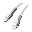 Кабель Baseus Cafule metal Type-C to Lightning PD 20W 1M Білий (CATLJK-A02)