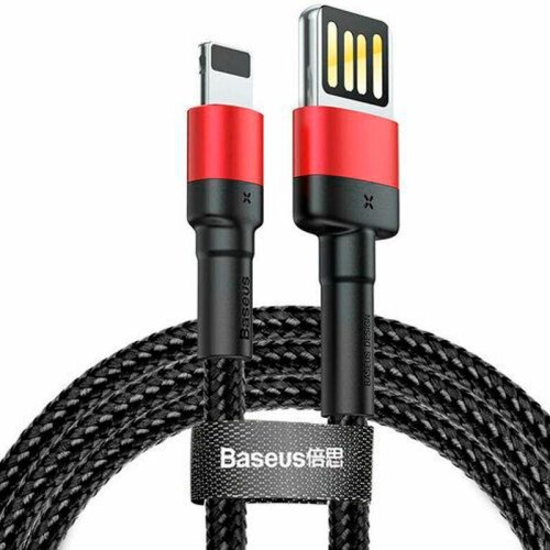 Кабель Baseus Cafule USB to Lightning 2A 3M Чорний/Червоний (CALKLF-R91)