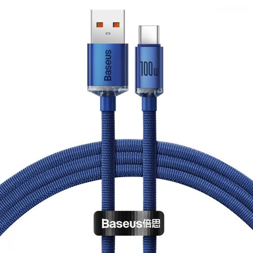Кабель Baseus Crystal Shine USB to Type-C 100W 1.2M Синій (CAJY000403)