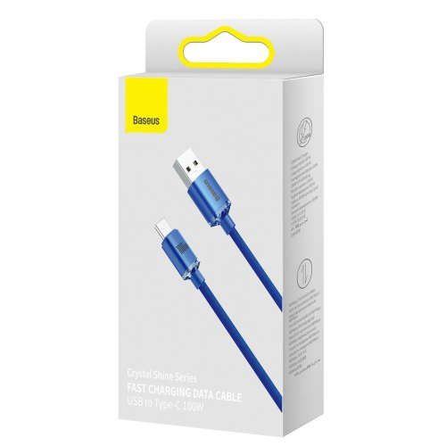 Кабель Baseus Crystal Shine USB to Type-C 100W 1.2M Синій (CAJY000403)