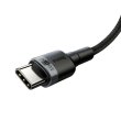 Кабель Baseus Cafule Type-C to Type-C PD 100W 5A 2M Чорний/Сірий (CATKLF-ALG1)