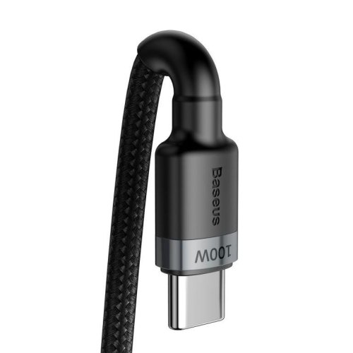 Кабель Baseus Cafule Type-C to Type-C PD 100W 5A 2M Чорний/Сірий (CATKLF-ALG1)
