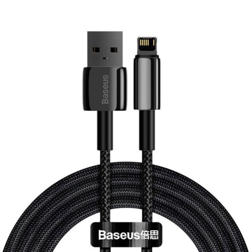 Кабель Baseus Tungsten Gold USB to Lightning 2.4A 2M Чорний (CALWJ-A01)