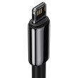 Кабель Baseus Tungsten Gold USB to Lightning 2.4A 2M Чорний (CALWJ-A01)