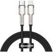 Кабель Baseus Cafule metal Type-C to Lightning PD 20W 0.25M Чорний (CATLJK-01)