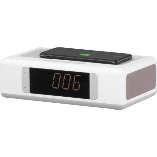 Акустична док-станція 2E SmartClock Wireless Charging, Alarm Clock, Bluetooth, FM, USB, AUX White