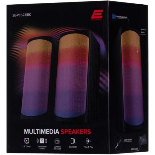 Акустична система 2.0, 2E PCS231 RGB Matrix, USB, Black