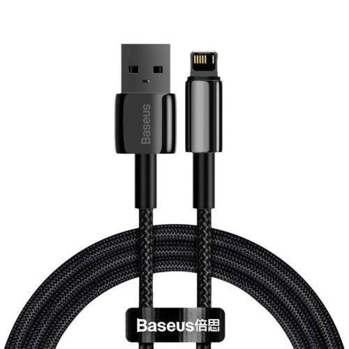 Кабель Baseus Tungsten Gold USB to Lightning 2.4A 1M Чорний (CALWJ-01)