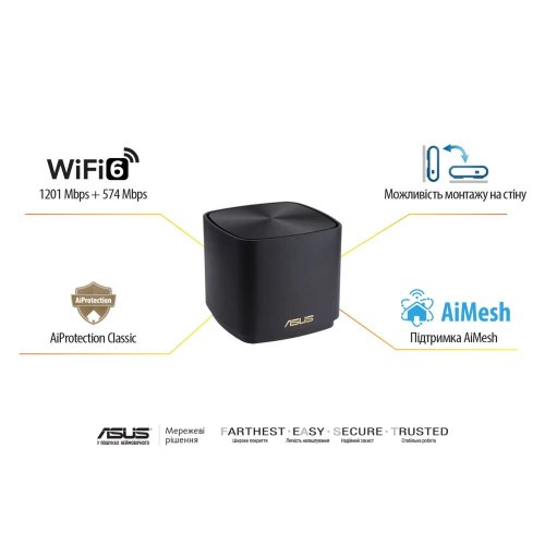 Домашня Mesh Wi-Fi система Asus ZenWiFi XD4 Plus 1pk Black
