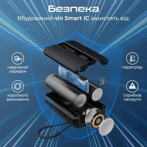 Зовнішній акумулятор Power Bank 2E Solar 8000mAh, вбудований LED-ліхтар, чорний