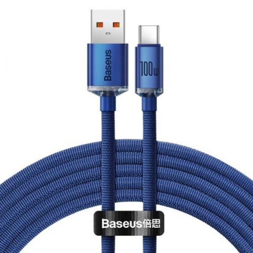 Кабель Baseus Crystal Shine USB to Type-C 100W 2.0M Blue (CAJY000503)