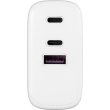 Мережевий зарядний пристрій 2E 65Вт 2хUSB-C/USB-A GAN PD/QC, білий